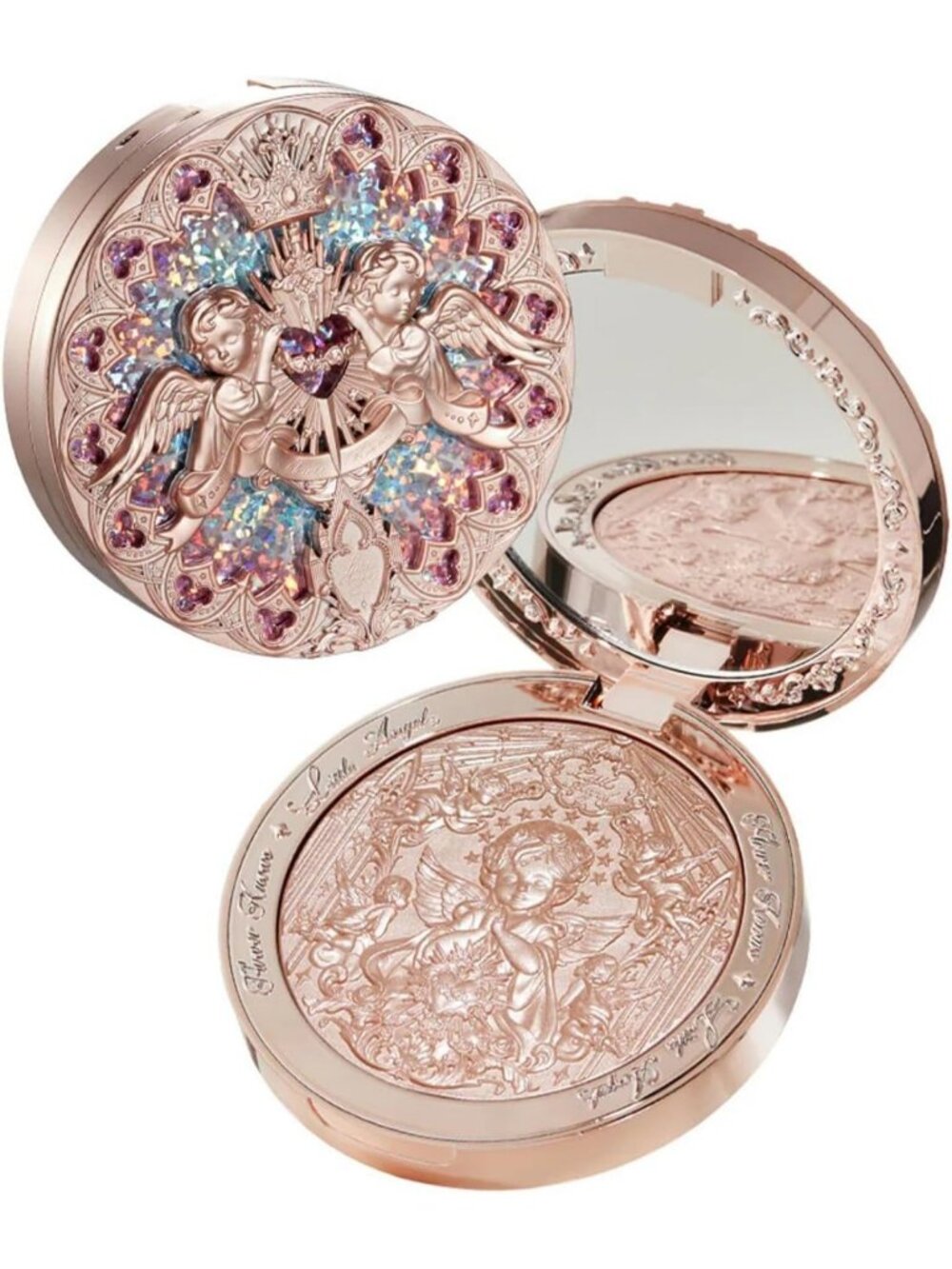 Rose Champagne Highlighter Powder - Warm Rose Gold, Pearly Shimmer, Long-Lasting